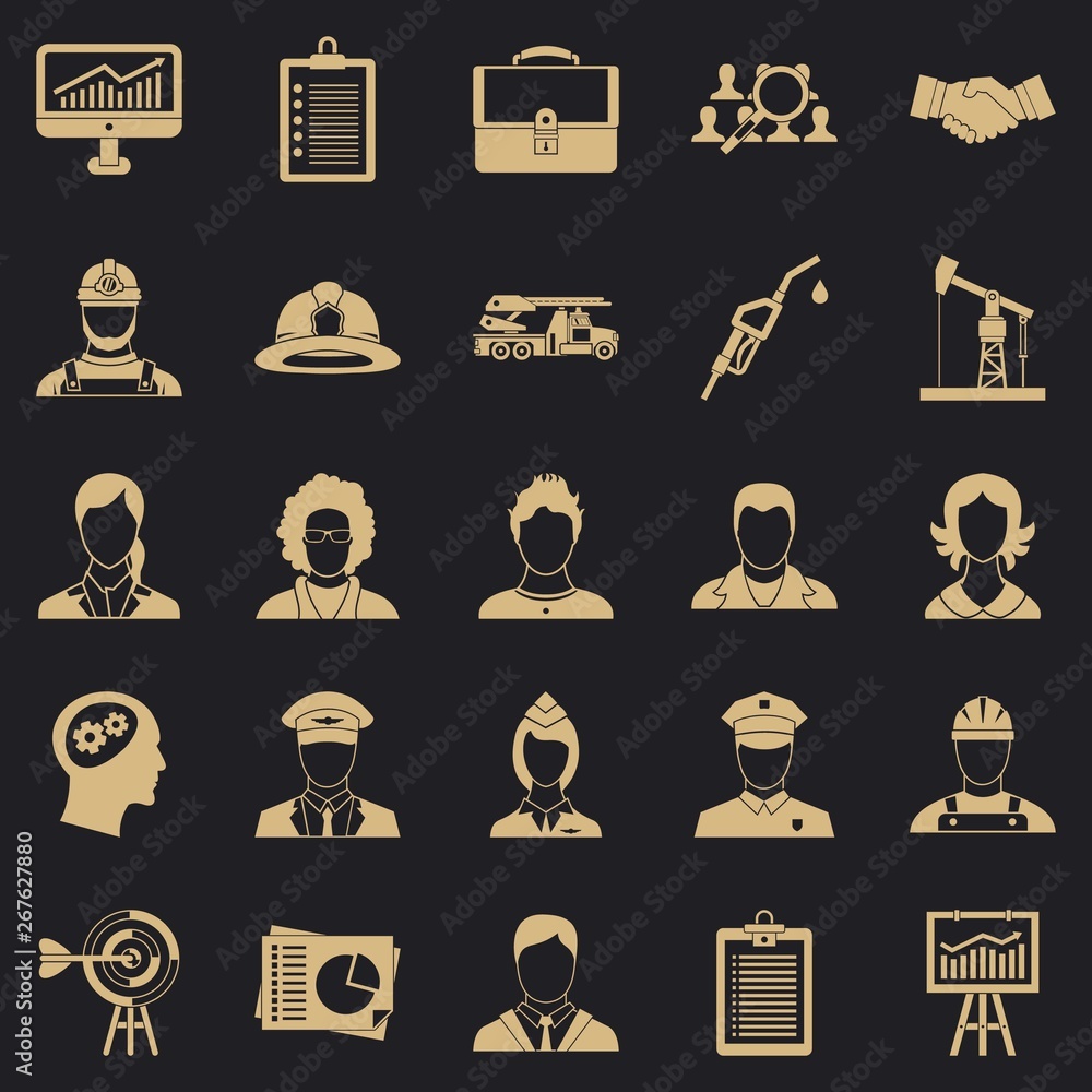 Poster business proposal icons set. simple set of 25 business proposal vector icons for web for any design
