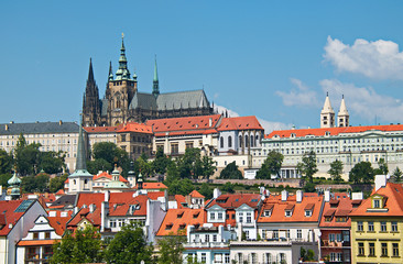 Fototapeta na wymiar Prague Old Town Buildings and Castle