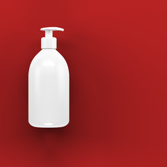 White bath bottle mockup. 3d illustration