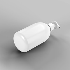 White bath bottle mockup. 3d illustration