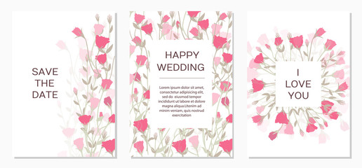 Romantic tender floral design for wedding invitation