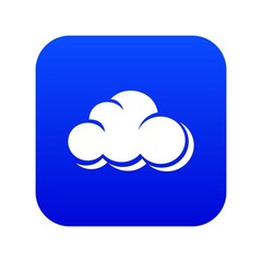 Web cloud icon blue vector isolated on white background