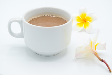 Coffee cup with champa smell isolated