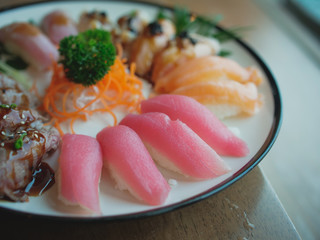 Japanese food : Shushi on the dish