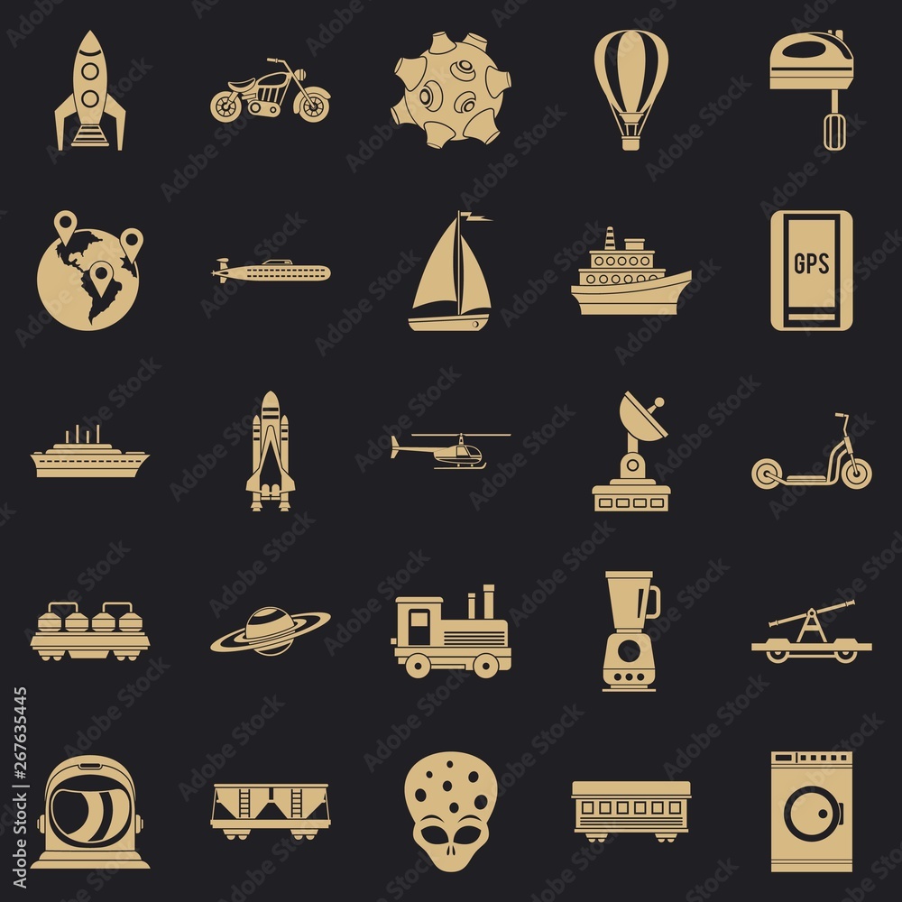 Poster technol icons set. simple set of 25 technol vector icons for web for any design