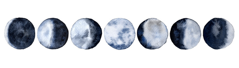 Moon phases. Isolated on white background.