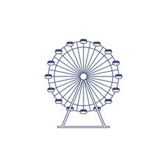 Vector ferris wheel for coloring. Illustration for children coloring book