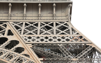 Paris, France - August 21, 2018: .Detail of Structure of Eiffel