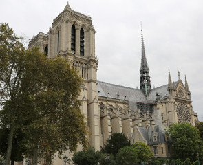 Fototapeta na wymiar Basilica of Notre Dame in Paris before fire