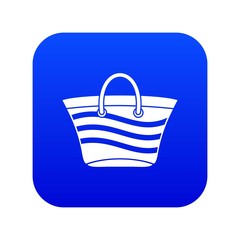 Women beach bag icon digital blue for any design isolated on white vector illustration
