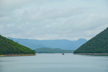 beautiful lake river water mountain landscape scene