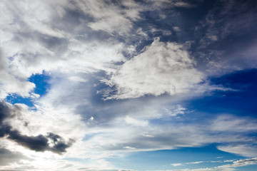 Clouds and bright blue sky background