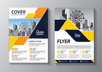 Business abstract vector template. Brochure design, cover modern layout, annual report, poster, flyer in A4 with colorful triangles, geometric shapes for tech, science, market with light background