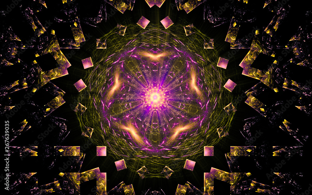 Fototapete digital generated image in the form of abstract geometric shapes of various shades and colors for us