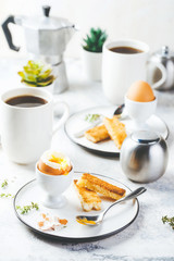 Soft boiled egg for breakfast