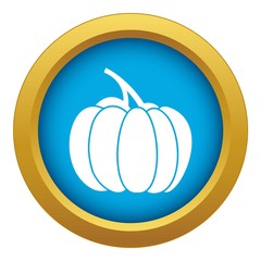 Pumpkin icon blue vector isolated on white background for any design