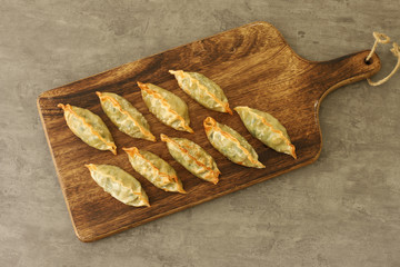 Fried dumplings on a plate