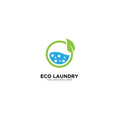 Eco Laundry Logo Design Vector