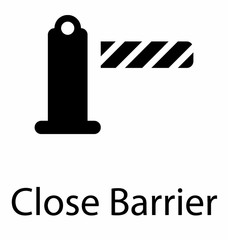 Road barrier icon in solid design