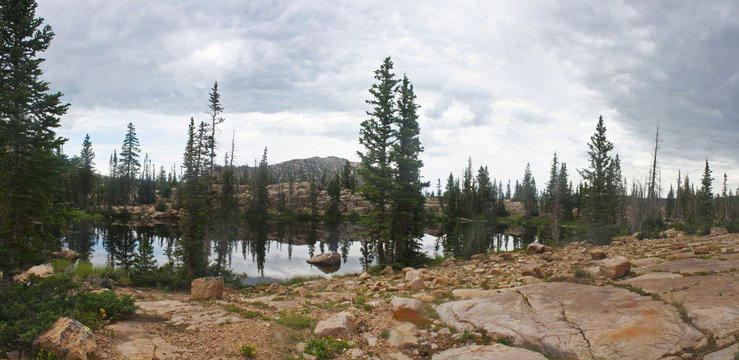 Hiking in Uinta National Forest in the Wasatch Mountains of Utah