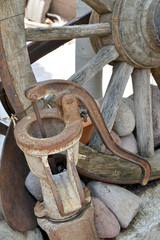rusty wheel and water pump