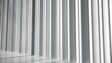 White wall with light and shadow.  Abstract dividers sun rays background. 3d Rendering