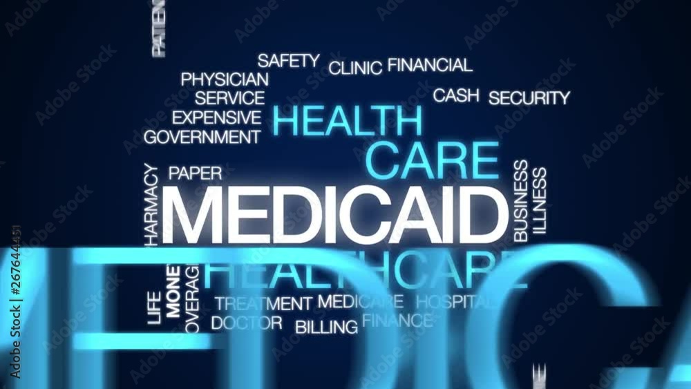 Canvas Prints Medicaid animated word cloud. Kinetic typography.