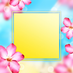 Obraz premium Summer frame with tropical flowers 