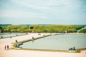 PARIS, FRANCE - MAY 12, 2019.  Interior of Chateau de Versailles (Palace of Versailles). Versailles palace is in UNESCO World Heritage Site list since 1979. Vacation in Paris