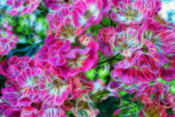 Fractal abstract beautiful pink flower