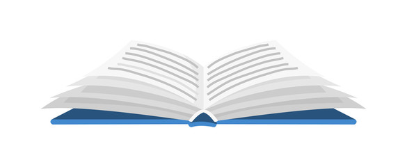 Open book for Lover of literature. Encyclopedias for reading. Inverted pages. Object in contemporary style. Vector illustration for posters.