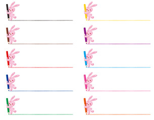 うさぎのカラフルライン