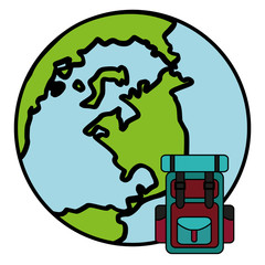 suitcase travel with world planet