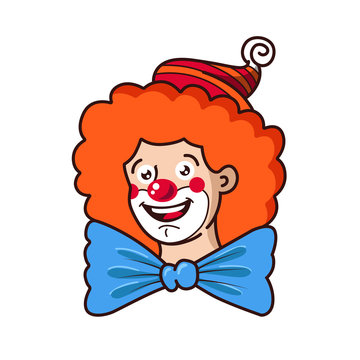the kind clown smiles. vector illustration
