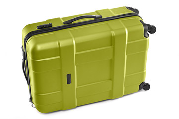light green modern plastic trolley case for tourism or business