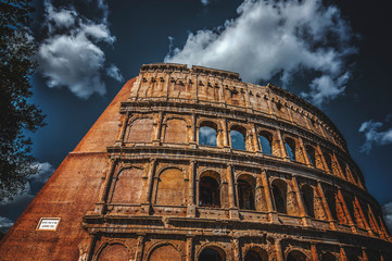 Fototapeta premium Exterior view of the ancient Roman Colloseum in Rome