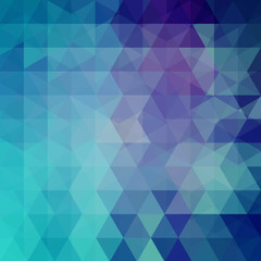 Abstract background consisting of blue triangles. Geometric design for business presentations or web template banner flyer. Vector illustration