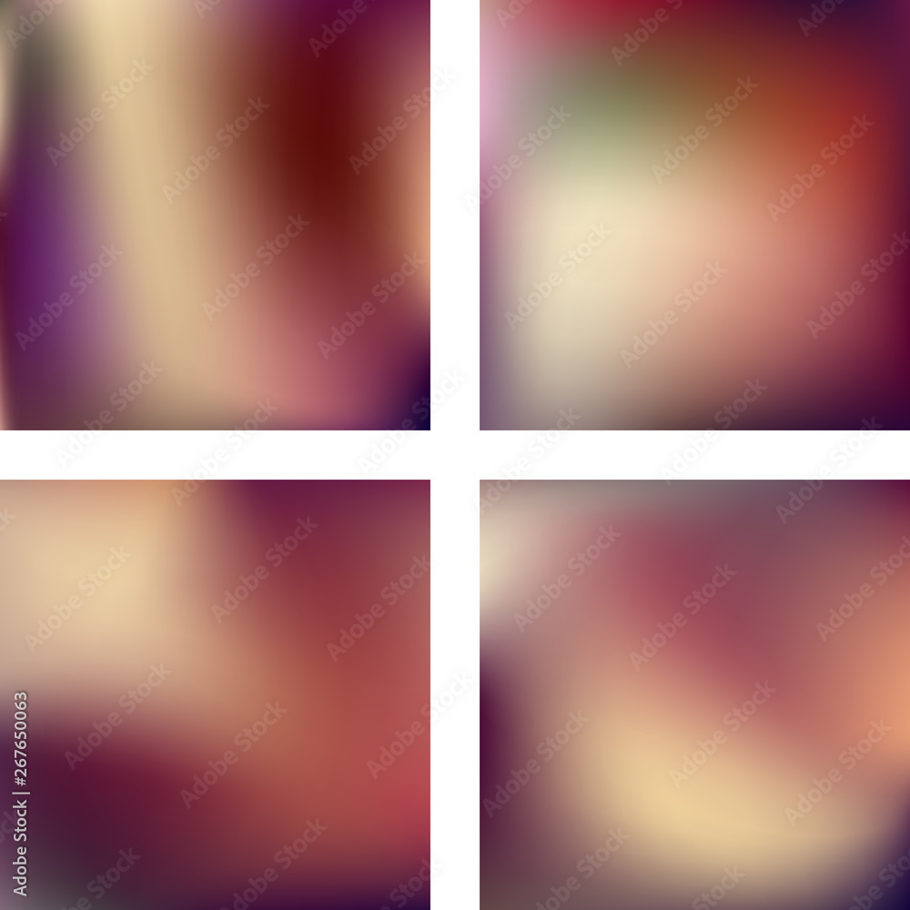 Poster set with brown abstract blurred backgrounds. vector illustration. modern geometrical backdrop. abstr