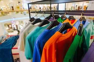 fashion boutique clothes stand variety color cardigans