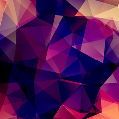 Abstract mosaic background. Triangle geometric background. Design elements. Vector illustration. Pink, purple, blue colors.