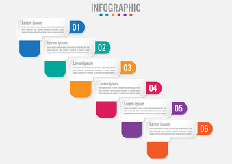 Business infographic labels template with 6 options.Creative concept for infographic..