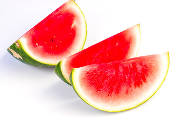 Sliced Watermelon on White BG with Copy Space