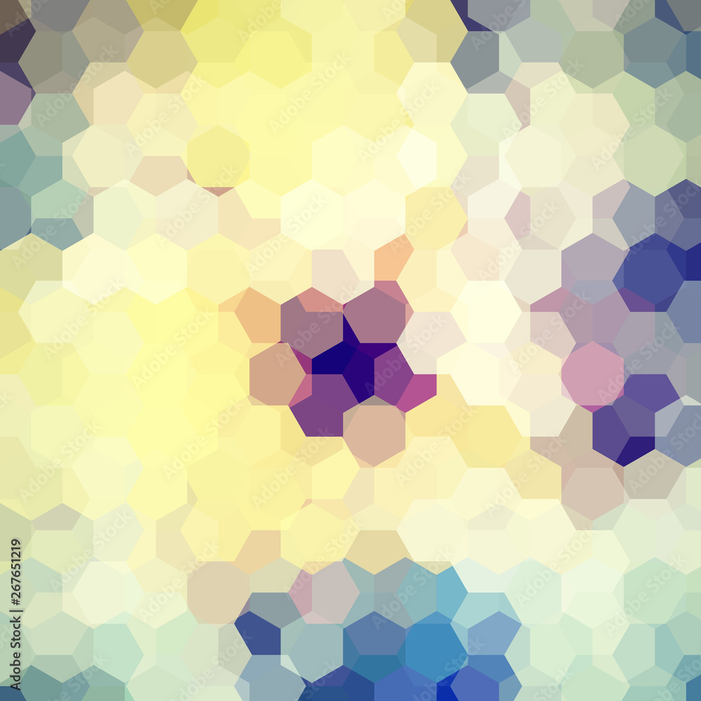 Poster background made of yellow hexagons. square composition with geometric shapes. eps 10