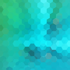 Abstract background consisting of blue, green hexagons. Geometric design for business presentations or web template banner flyer. Vector illustration