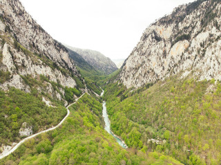 Fototapeta na wymiar Aerial view of Tara River Canyon, Montenegro