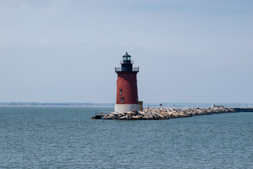 Red Lighthouse in the Delaware Bay