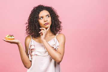 The girl makes the decision. American afro girl does not eat cake. Conception to lose weight....