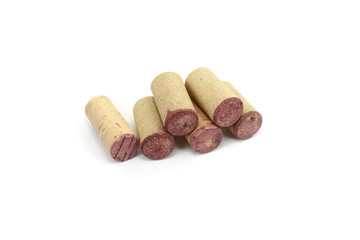 Wine corks isolated on a white background 