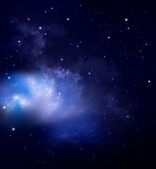 Fototapeta na wymiar Deep space background with nebula and stars. Night sky