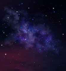 Fototapeta na wymiar Deep space background with nebula and stars. Night sky